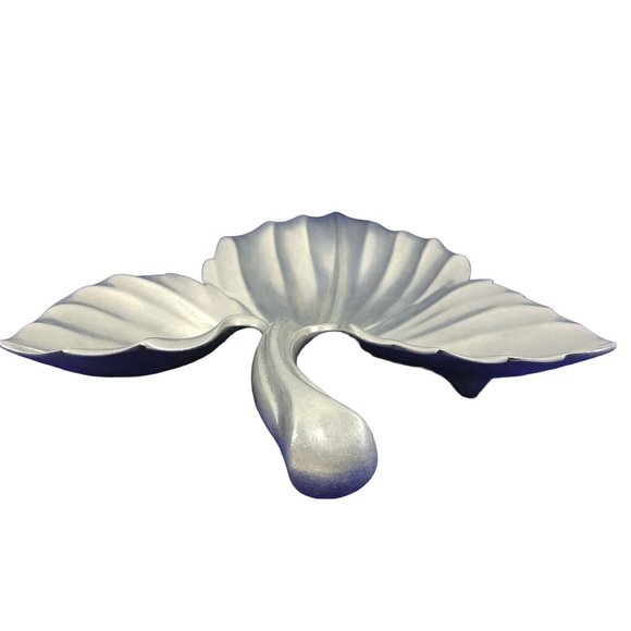 Tray Bruce Cox Aluminum 12" Leaf Shaped Signed and Numbered - Picture 8 of 12